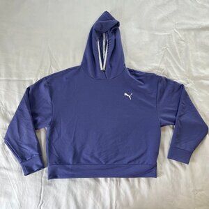 Puma Periwinkle Purple Hooded Cropped Longsleeve Lightweight Sweater | Size M